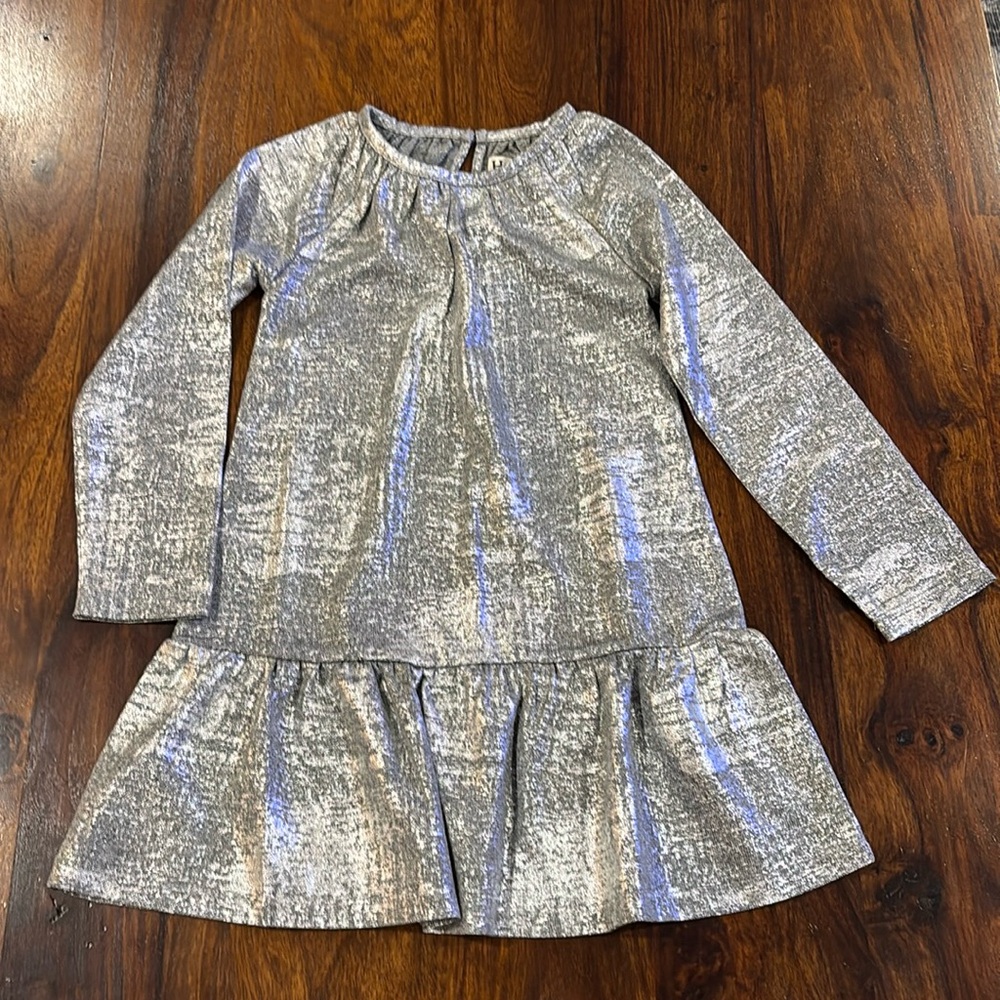 NWT Harley Girls Size 5 Silver Shimmer Aline Dress